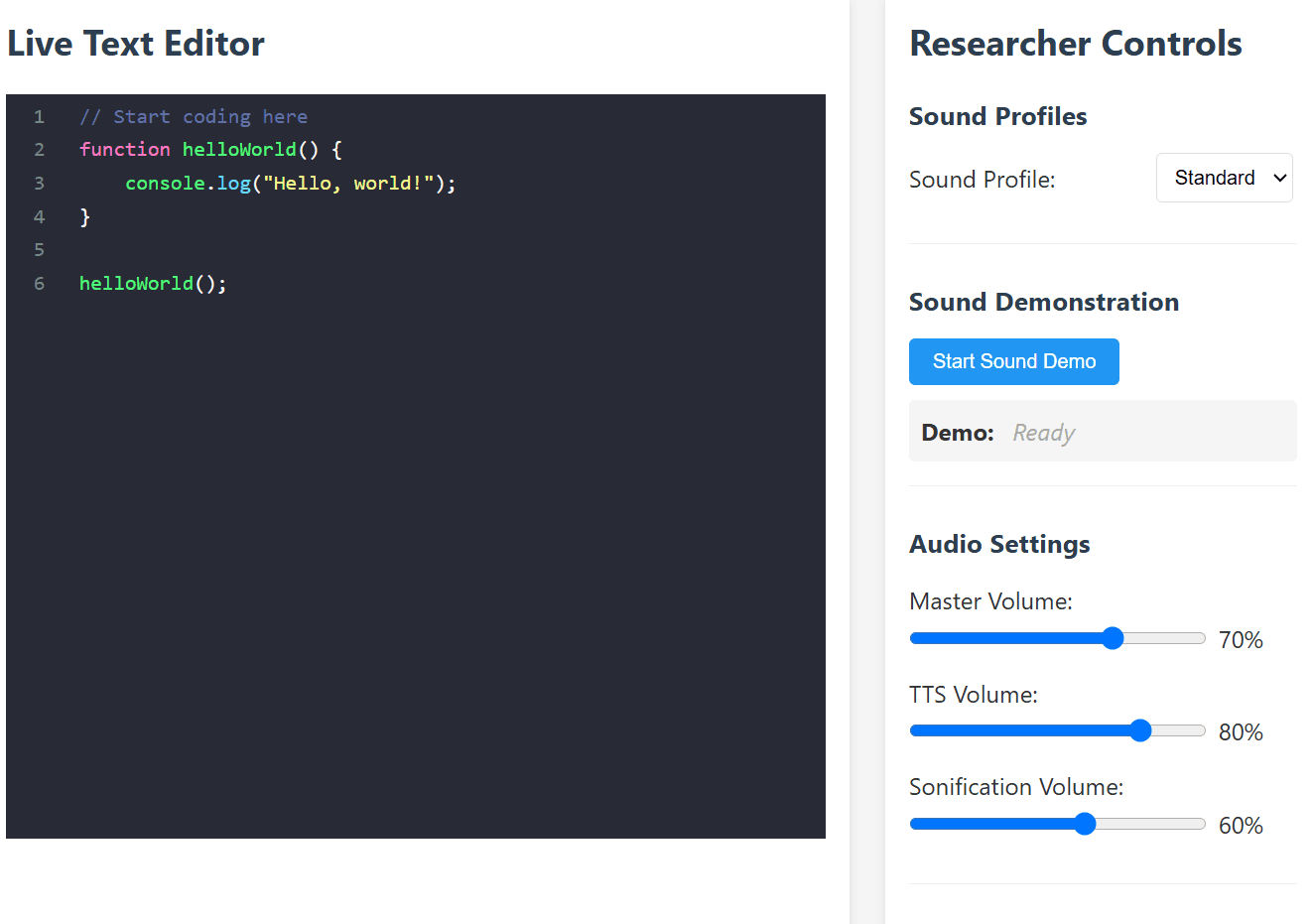 Auditory Feedback System for Visually Impaired Programmers